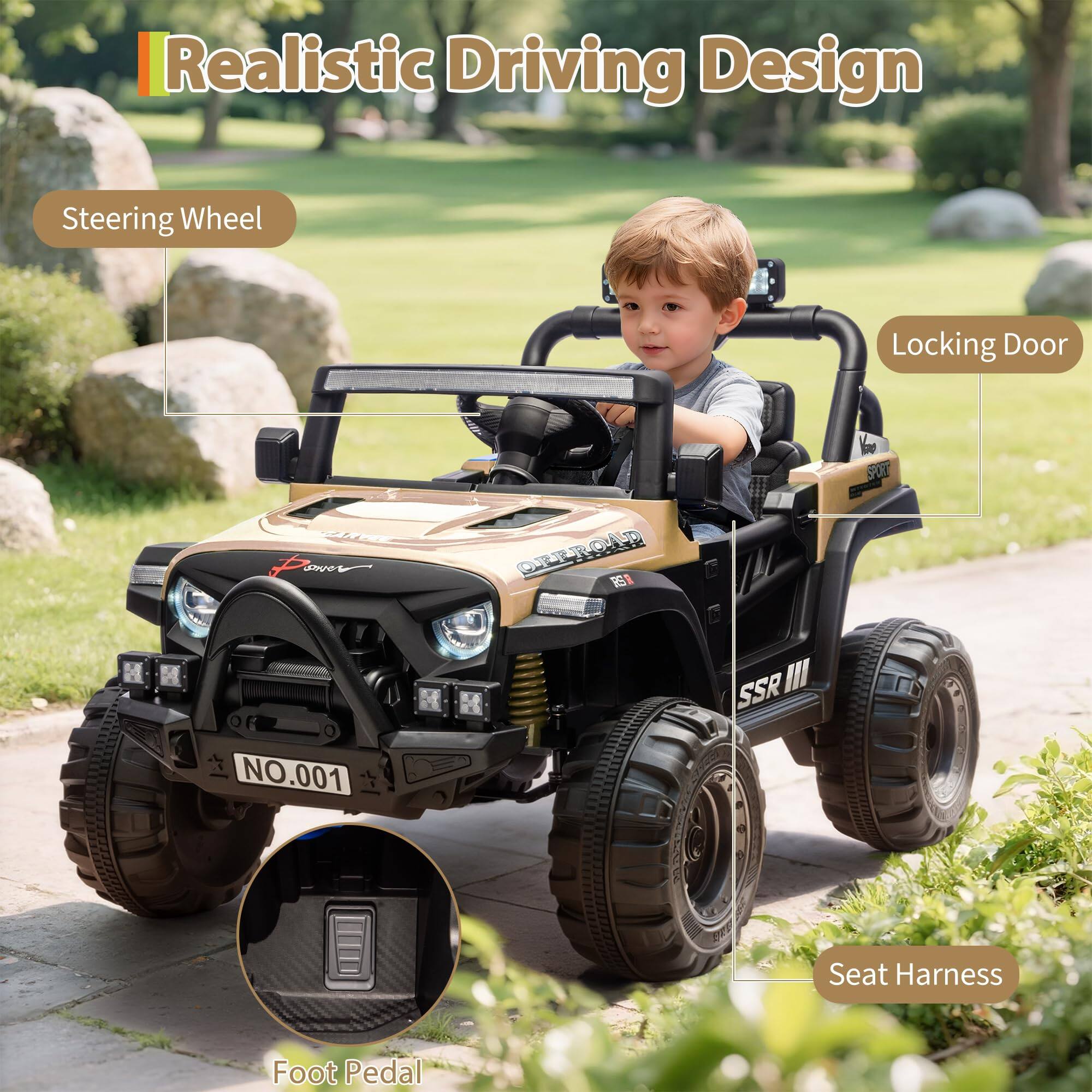 Realistic Driving Design

- Steering Wheel
- Locking Door
- Seat Harness
- Foot Pedal

SSR III

NO.001