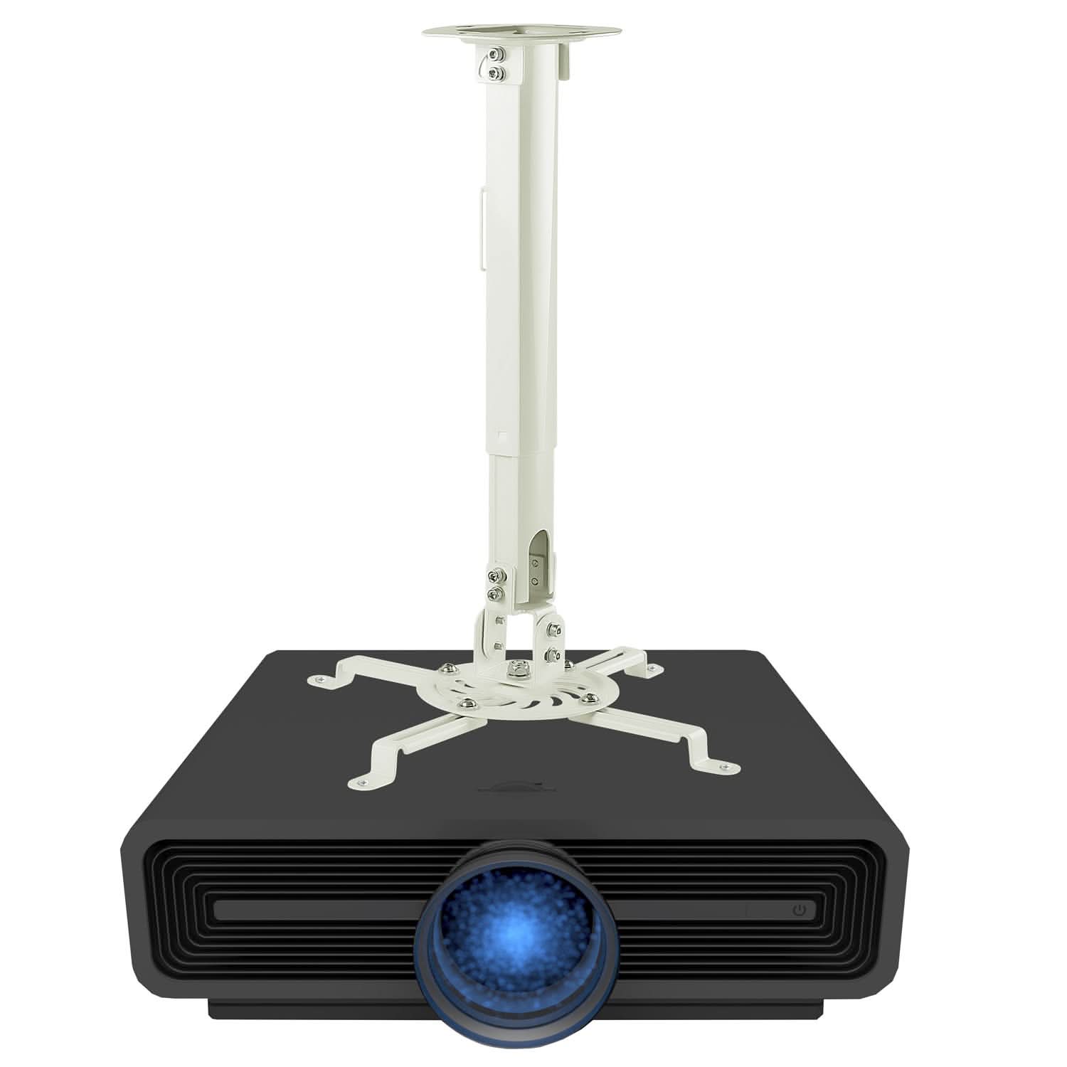 Angle. Mount-It! - Universal Projector Ceiling Mount with Full Motion & Height Adjustment for Most Projectors, White - White.