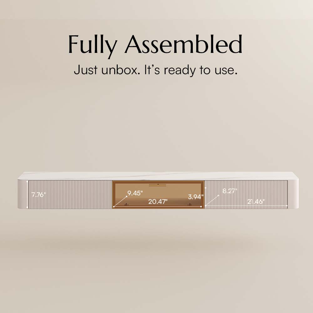 Fully Assembled  
Just unbox. It's ready to use.  

7.76"  
9.45"  
20.47"  
3.94"  
8.27"  
21.46"