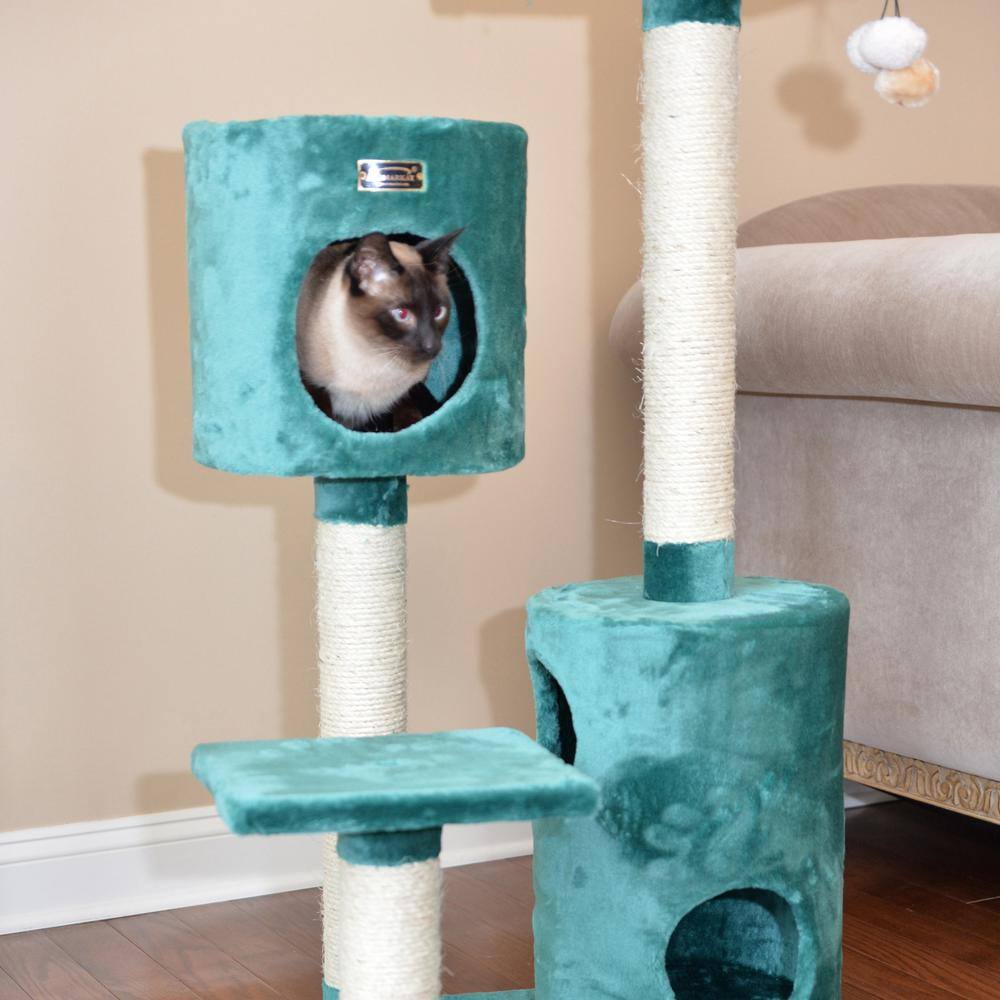 Alt View 1. Armarkat - Real Wood Cat Tree Condo House With 2 Private Condos 43 Green - Green.