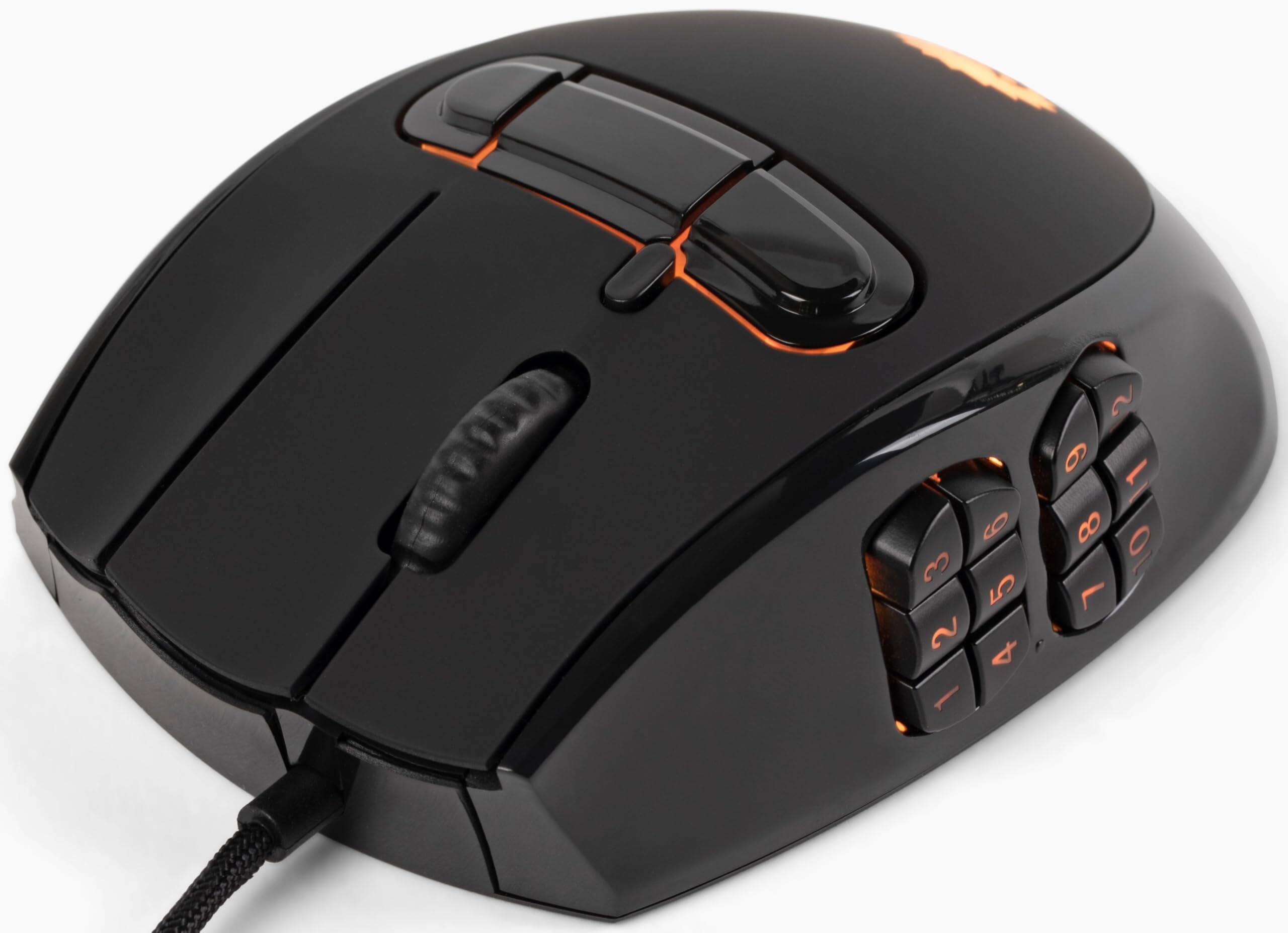 Left. HM 1810 - Hedgehog Mmo Gaming Mouse - Buttons To Joystick Mode With Spring-loaded Base Pc Ubuntu Linux - Default.