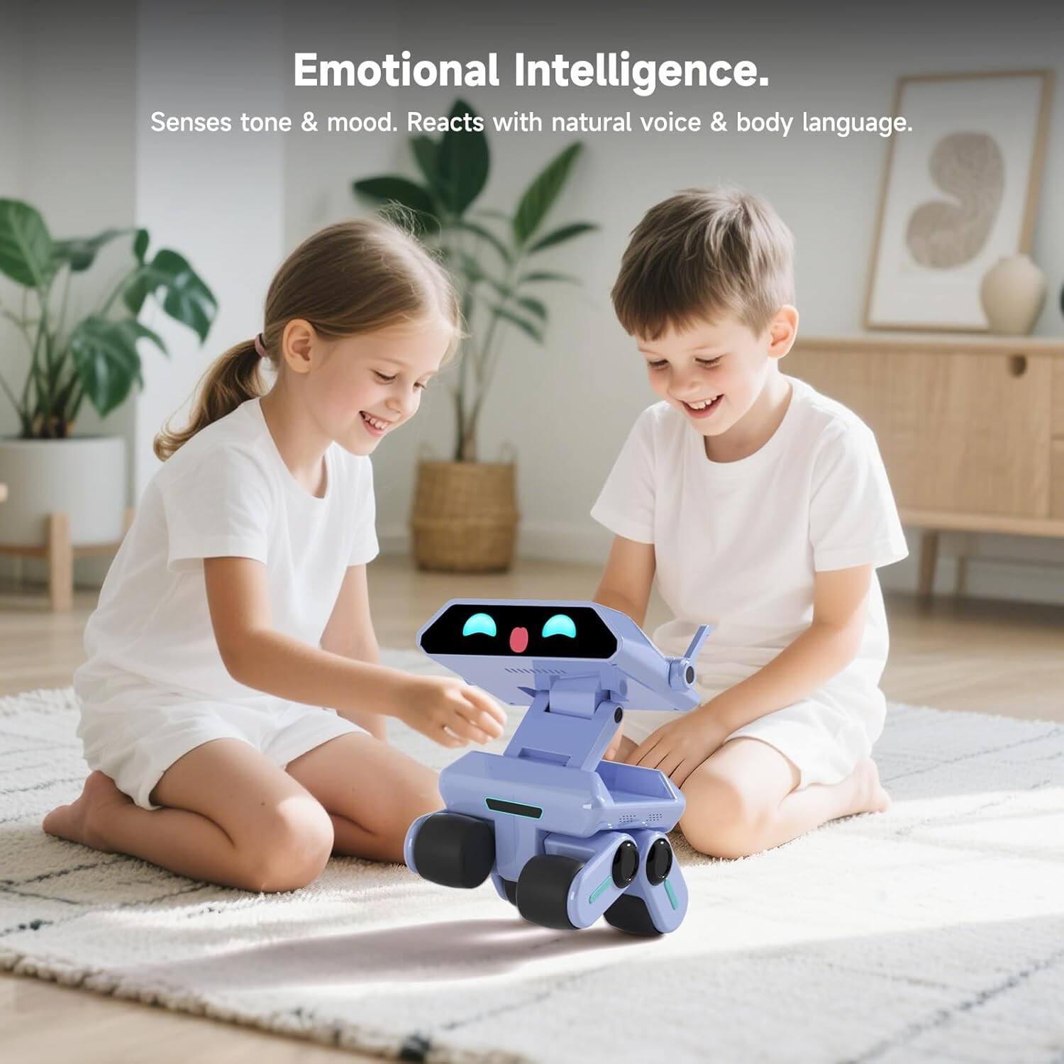 Emotional Intelligence.  
Senses tone & mood. Reacts with natural voice & body language.