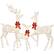 Front. Best Choice Products - Best Choice Products 3-Piece Lighted Christmas Deer Set Outdoor Yard Decoration w/ 360 LED Lights, Stakes - White - White.