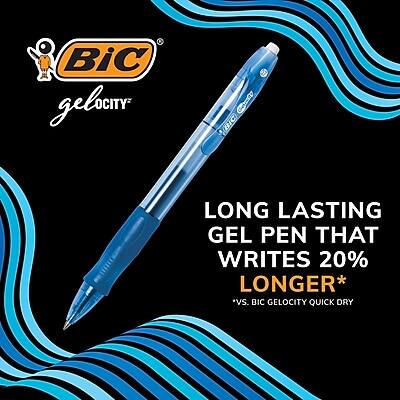 BIC gelocity®

LONG LASTING GEL PEN THAT WRITES 20% LONGER*  
*vs. BIC GELLOCITY QUICK DRY
