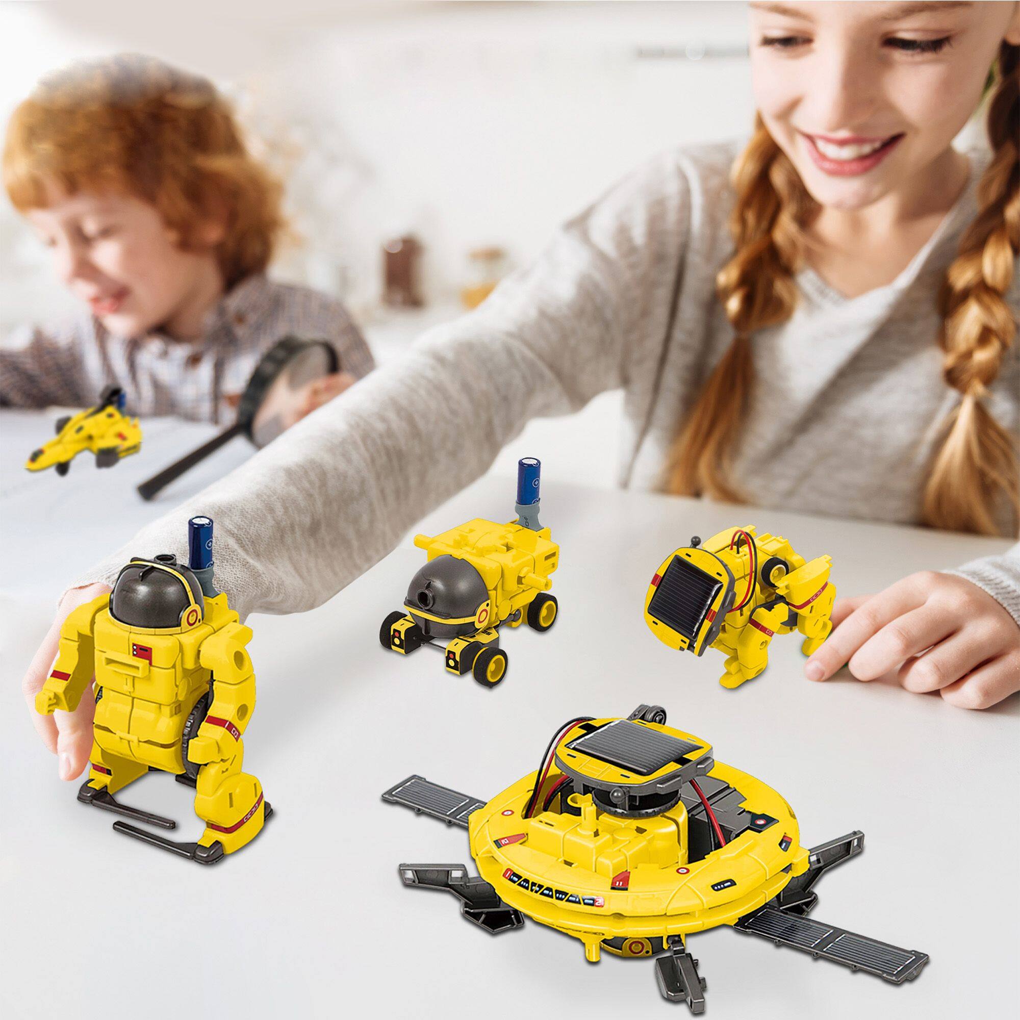 Alt View 1. PicassoTiles - PICASSO-TILES STEM Kids Solar Powered Space Robot, 6-in-1 Educational Engineering Building Toy for Kids.