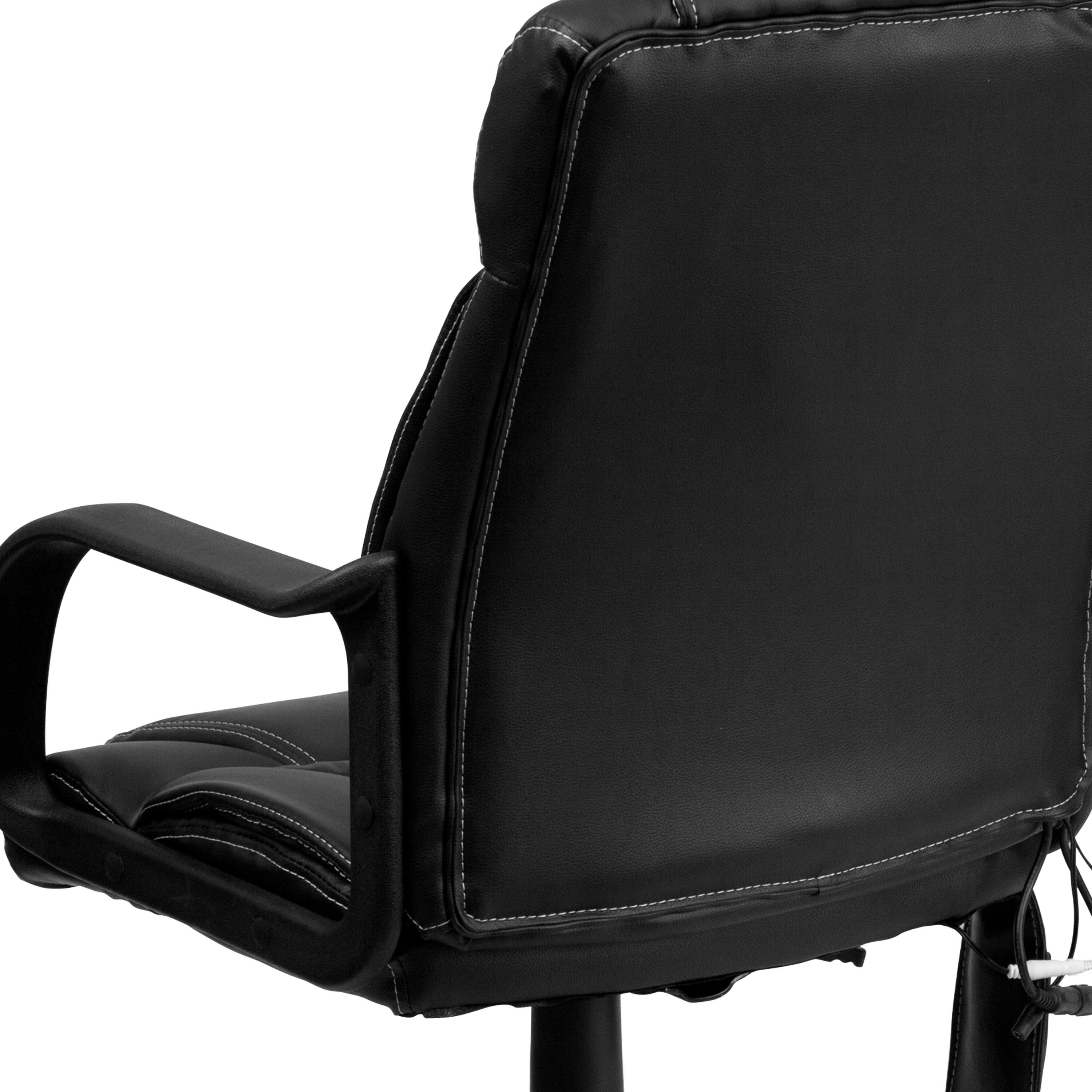 Alt View 9. Emma + Oliver - High Back Ergonomic Massaging Leather Executive Swivel Office Chair with Arms - Black.
