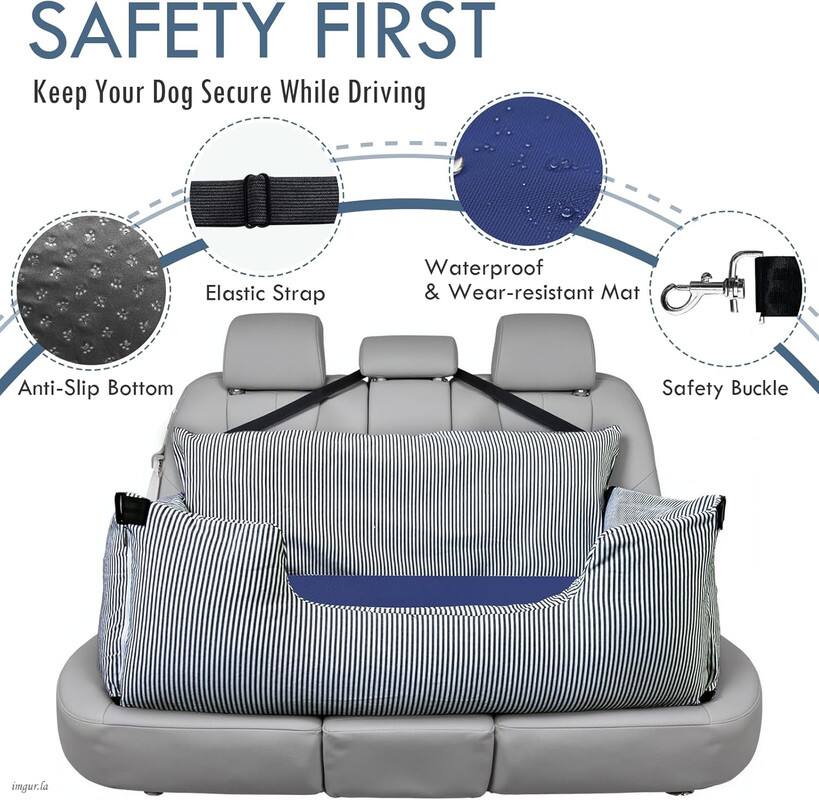 SAFETY FIRST
Keep Your Dog Secure While Driving
Elastic Strap
Waterproof & Wear-resistant Mat
Anti-Slip Bottom
Safety Buckle
imgur.la