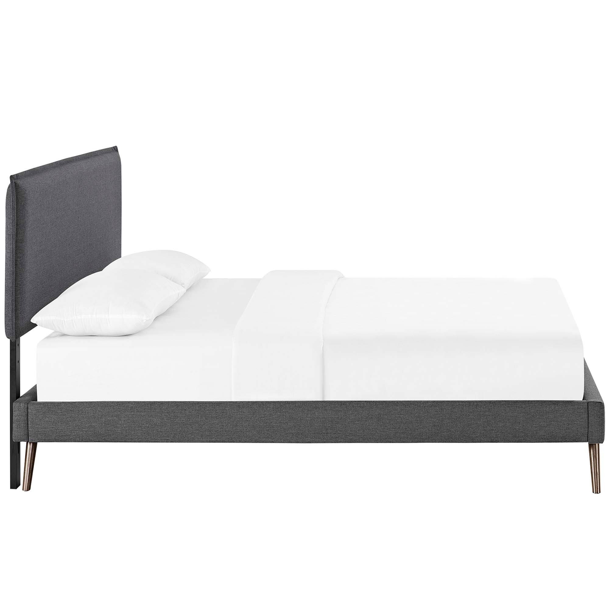 Back. Modway - Reign Performance Velvet Queen Platform Bed Frame - Green.