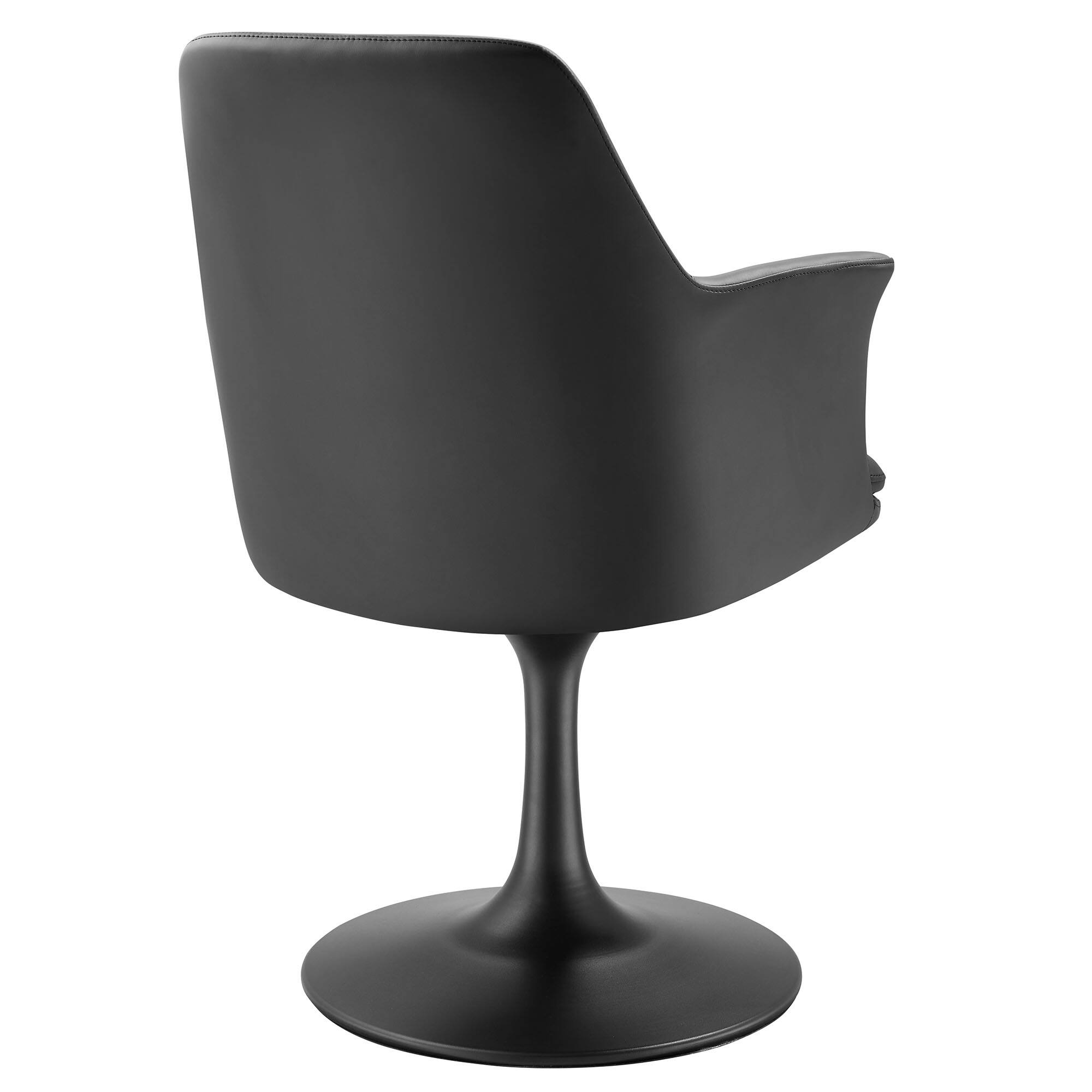 Alt View 4. Modway - Lippa Swivel Dining Armchair - Black Black.