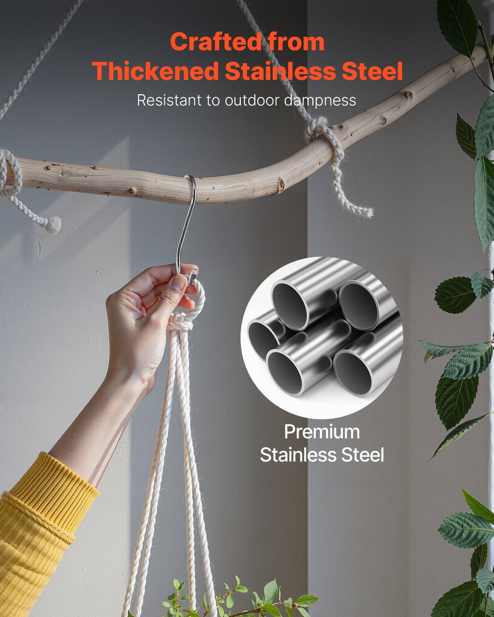 Crafted from Thickened Stainless Steel  
Resistant to outdoor dampness  

Premium Stainless Steel