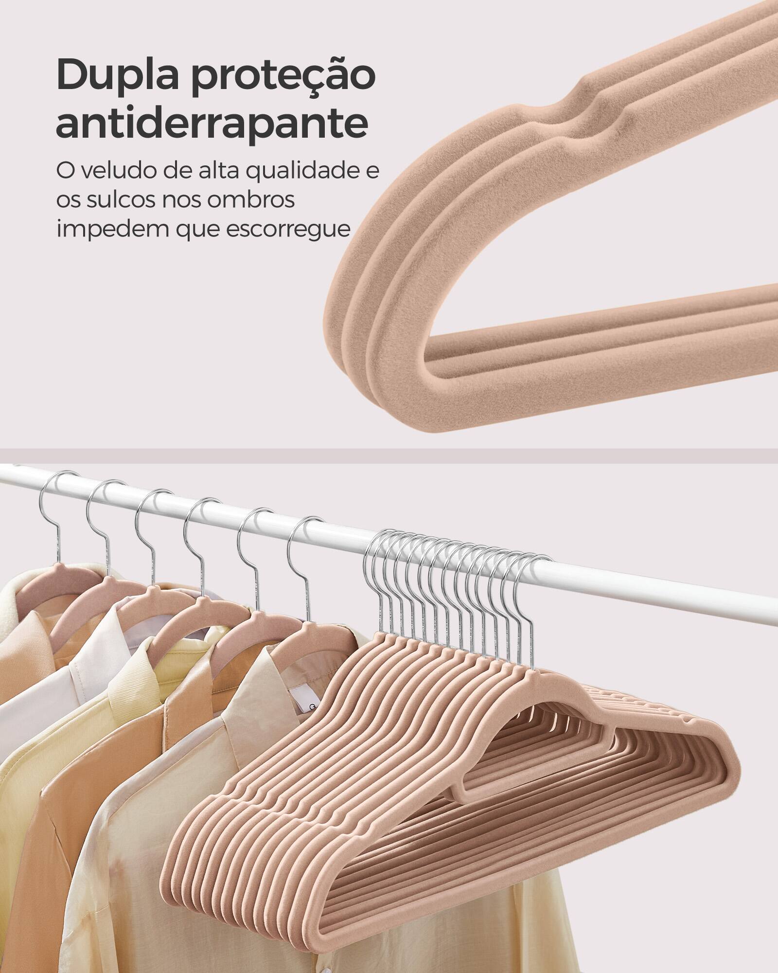 Songmics Home Velvet Hangers, Set of 50 Clothes Hanger with Rose Gold ...