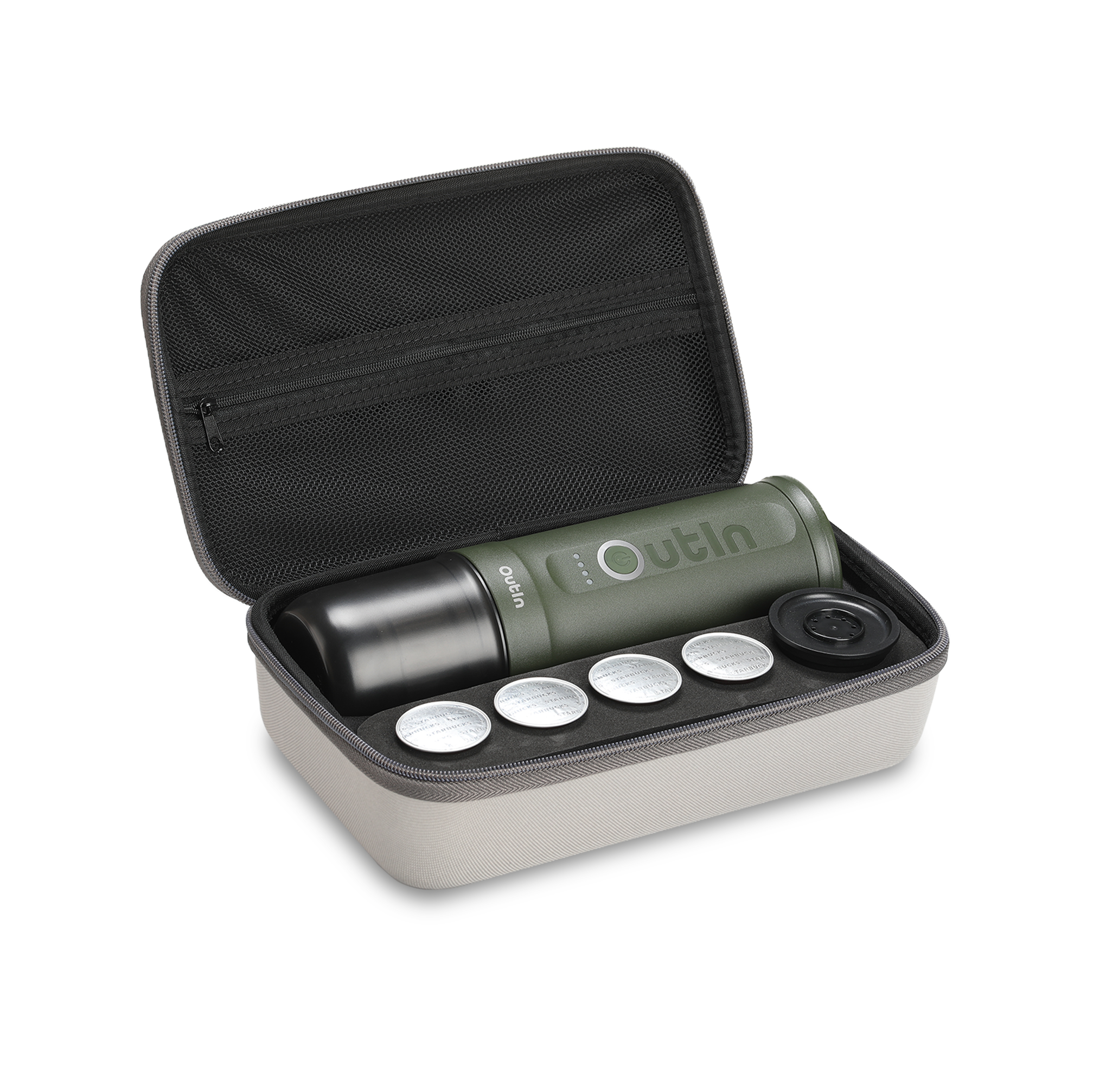 Outin - Nano Portable Electric Espresso Machine Travel Kit - Forest Green