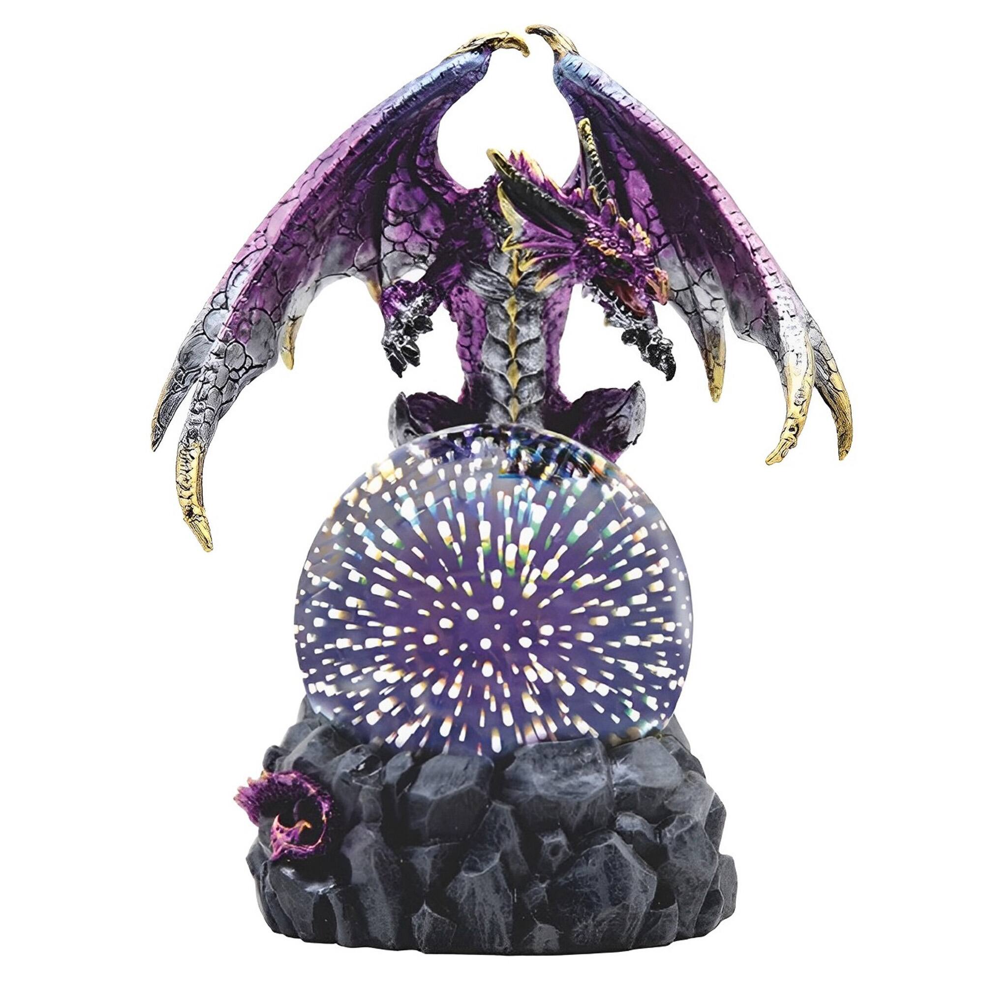 FC Design - 12.5"H LED Dragon Optic Globe Figurine Statue Office/Computer Desk Tabletop Medieval Gaming Home Decor Gift - Multi-Color