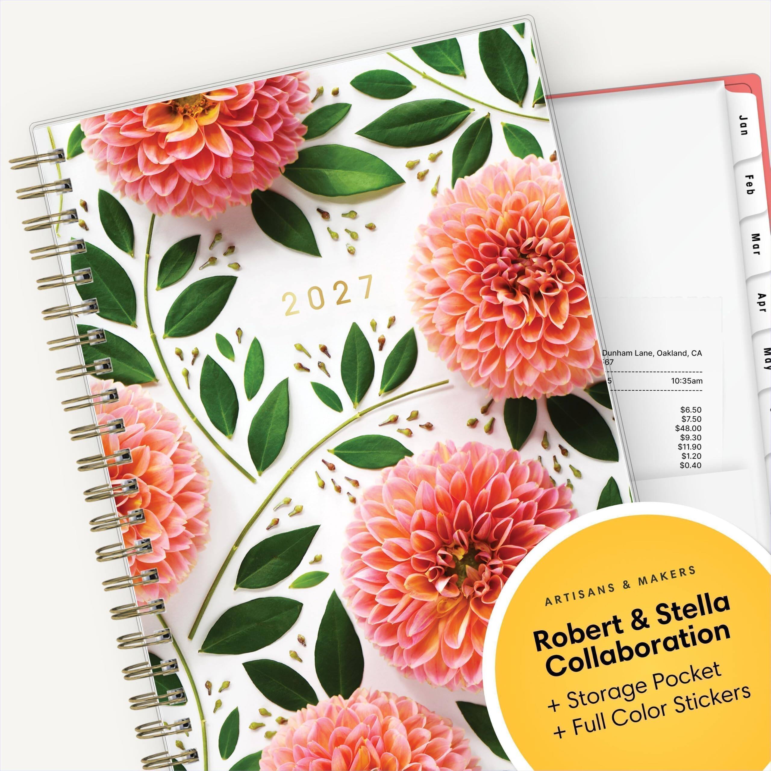 2027  
Dunham Lane, Oakland, CA 67  
10:35am  
Jan Feb Mar Apr May  
$6.50 $7.50 $48.00 $9.30 $11.90 $1.20 $0.40  
& MAKERS ARTISANS Stella & Robert Collaboration Storage Pocket + Full Color Stickers