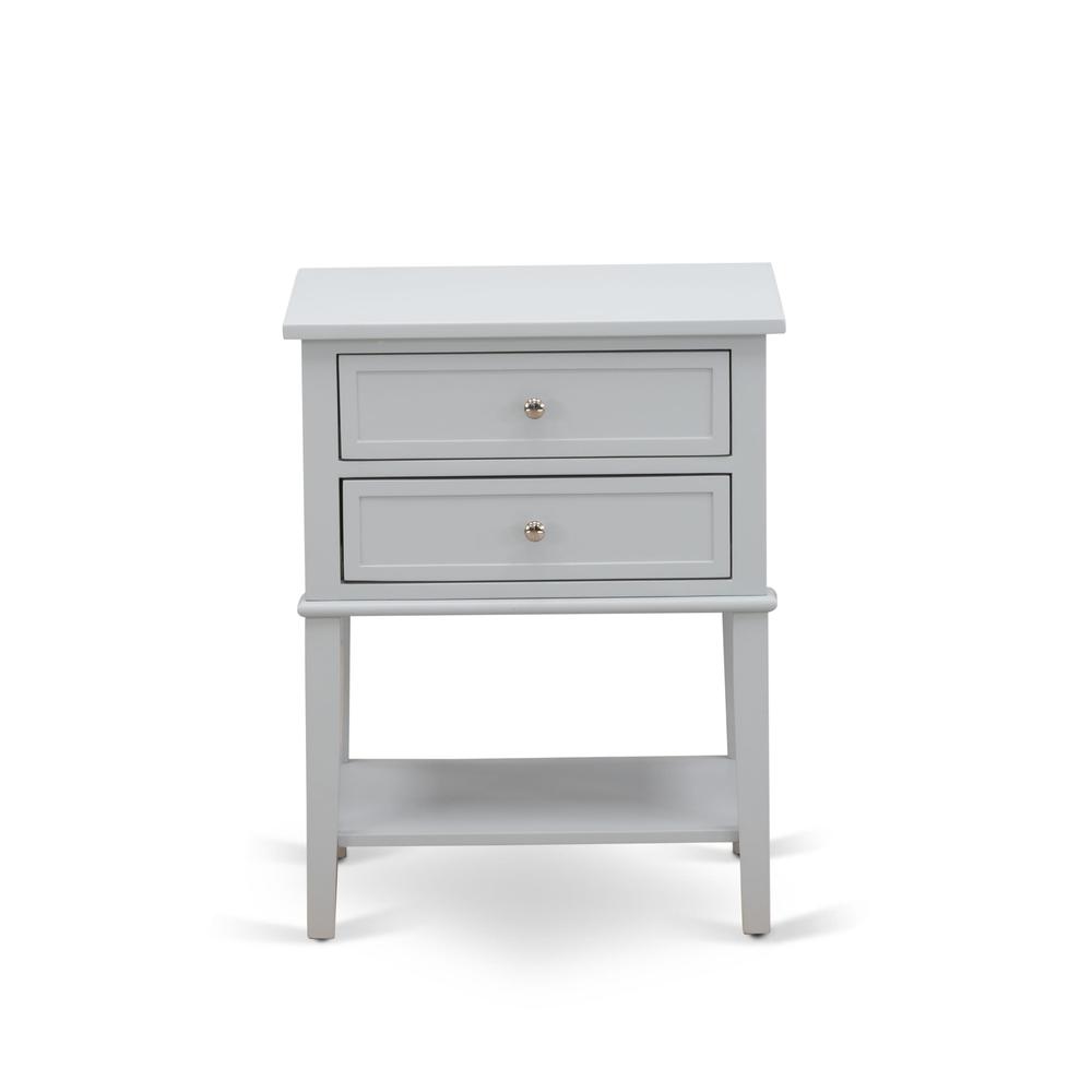 Back. East West Furniture - East West Furniture VL-14-ET Night stand For Bedroom with 2 Wood Drawers for Bedroom, Stable and Sturdy Constructed - - Urban Gray.