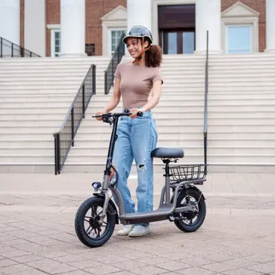 GoTrax - FLEX VOYAGER Electric Scooter w/15mi Operating Range & 15.5mph Max Speed - Gray
