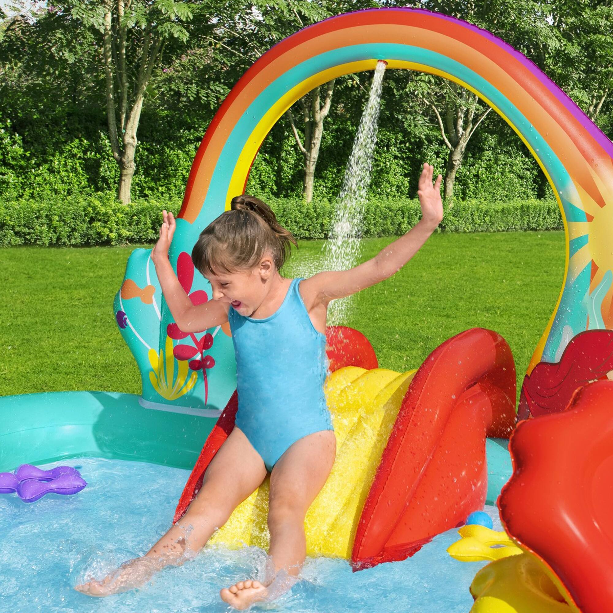 Alt View 3. Disney - Disney Little Mermaid Inflatable Kids Water Play Center Backyard Activity Pool - Multi.