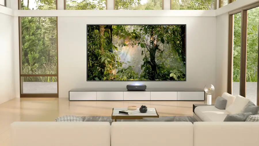 Alt View 15. Hisense - L9H Laser TV TriChroma UST Projector with INCLUDED 120" ALR Screen, 4K UHD, 3000 Lumens, Dolby Vision & Atmos, Google TV - Black.