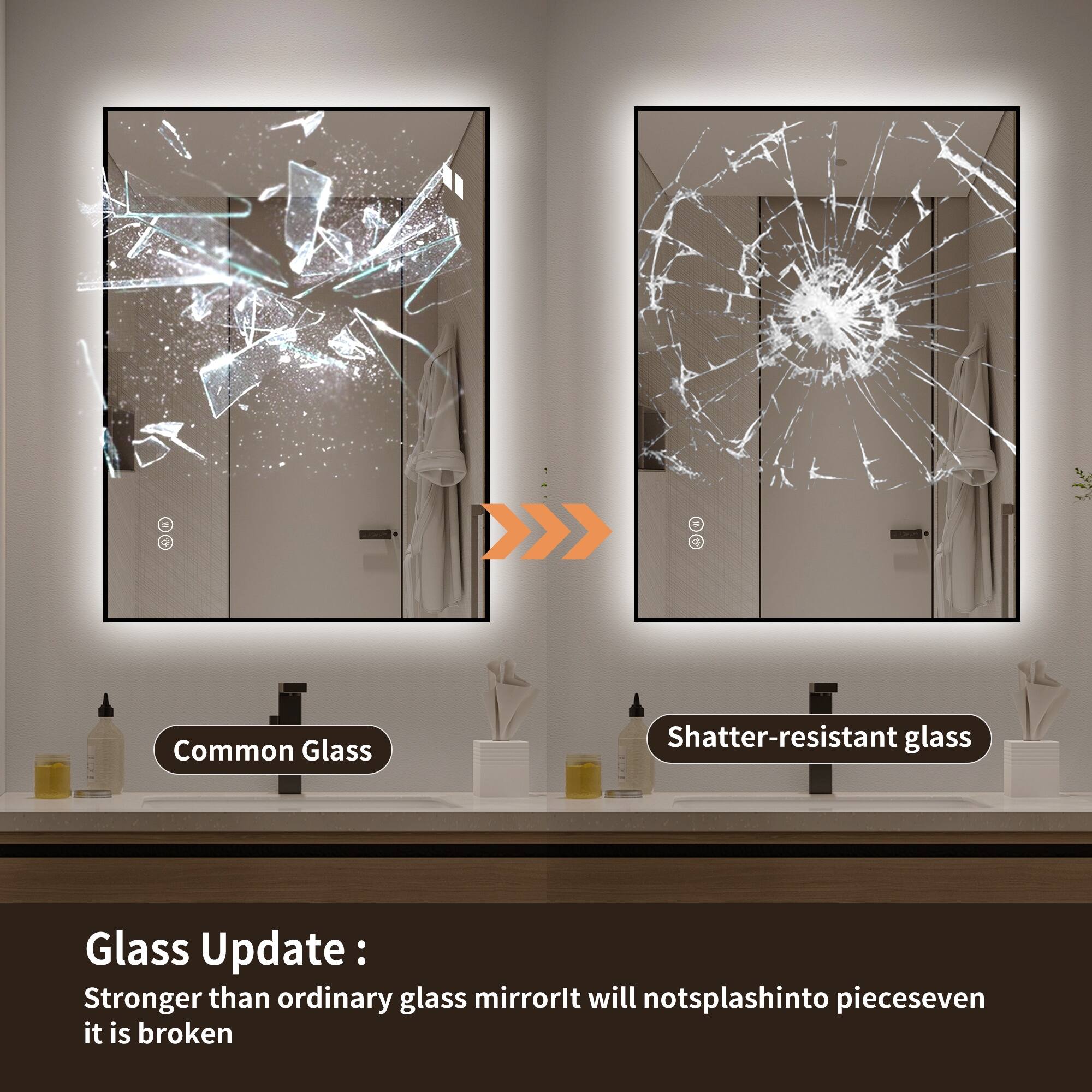 8: 4 Common Glass Shatter-resistant glass Glass Update: Stronger than ordinary glass mirror will not splash into pieces even it is broken