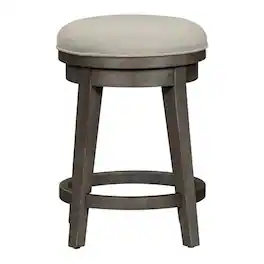 Liberty Furniture Industries - Modern Farmhouse Console Swivel Stool in Dusty Charcoal w/ Heavy Distressing - Gray