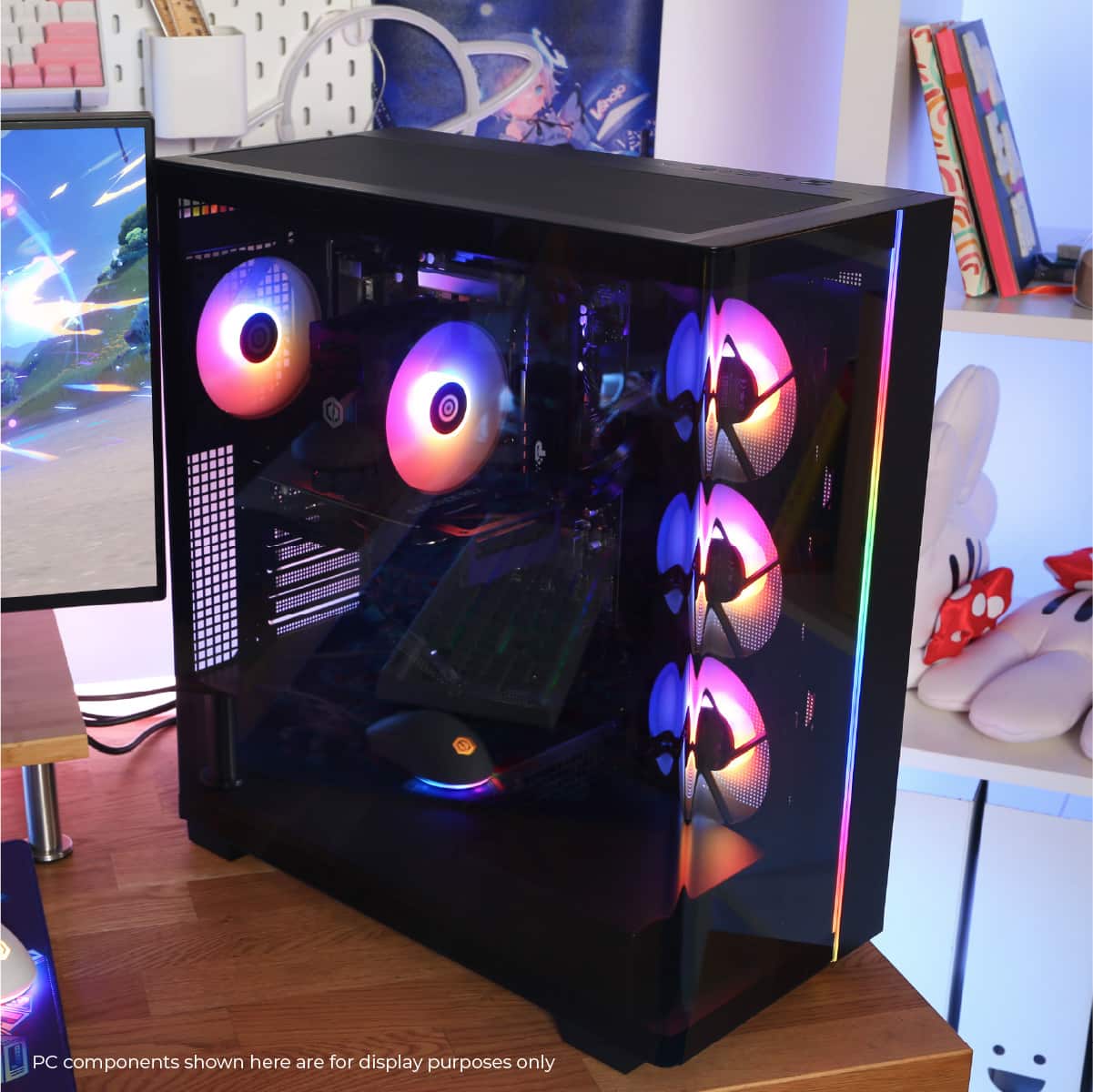 PC components shown here are for display purposes only.