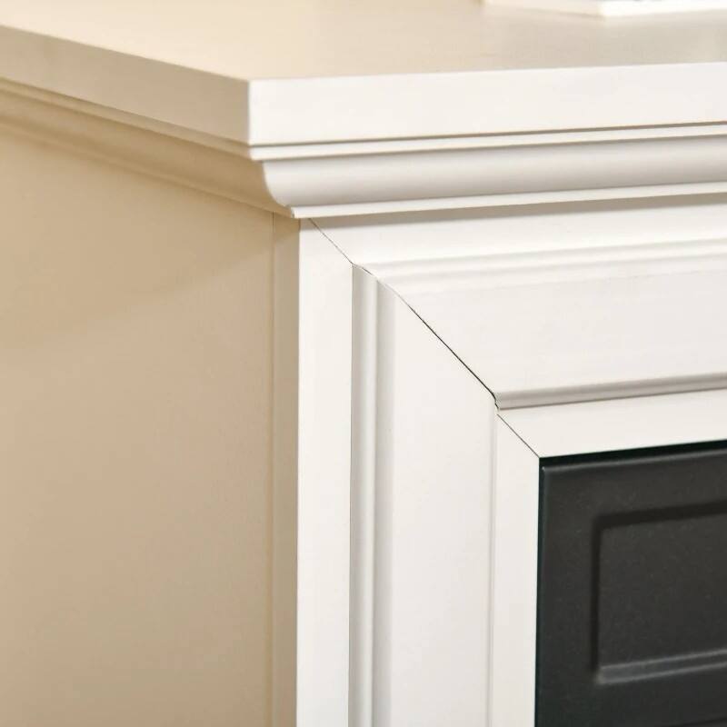 Left. Hivvago - 31 inch White Electric Fireplace Heater Dimmable Flame Effect and Mantel w/ Remote Control - white.