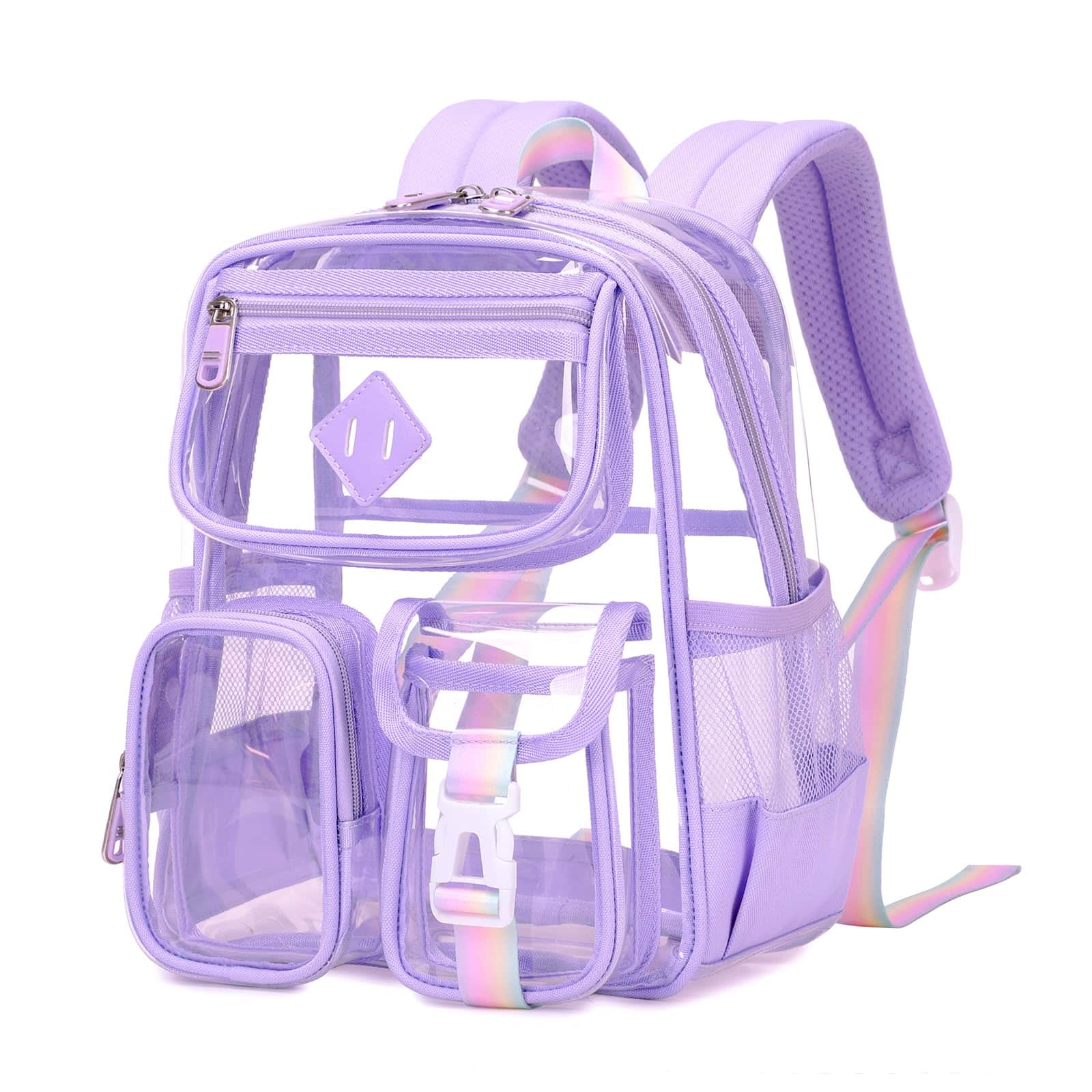 Pacoar Cade - Mini Clear Backpack For Stadium Events Small Bag Festival Concert Black(not Fits School) - Mini-purple
