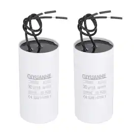 Unique Bargains - 2pcs CBB60 Capacitor, 30uF 450V Run Round Start Capacitor for Water Pump AC Motor, HVAC Compressor Gen. Air Condenser - White