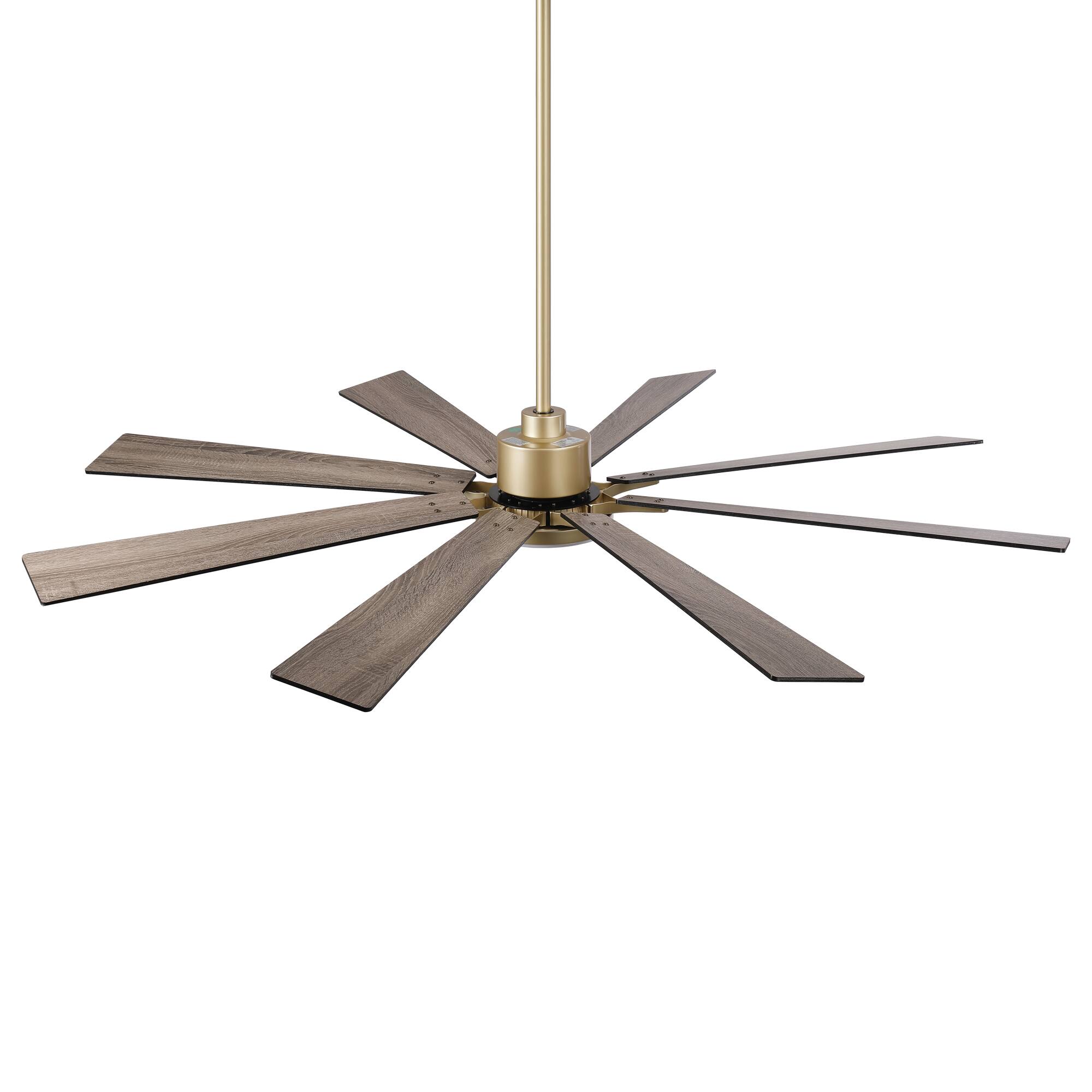 Angle. Vaczon - 72" Smart Ceiling Fan with LED Light, Remote & App Control, Quiet DC Motor, 6-Speed, Ideal for Large Rooms - Weathered wood.