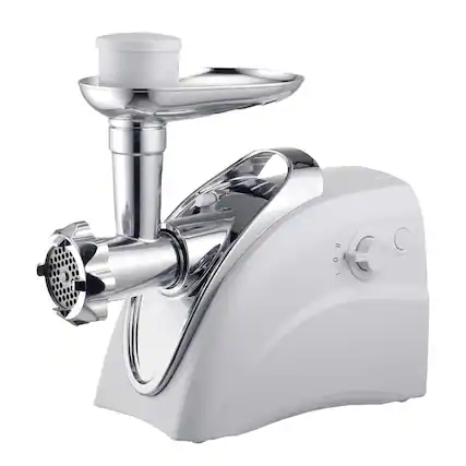 Front. Brentwood - Brentwood 400 Watt Electric Meat Grinder and Sausage Stuffer in White - White.