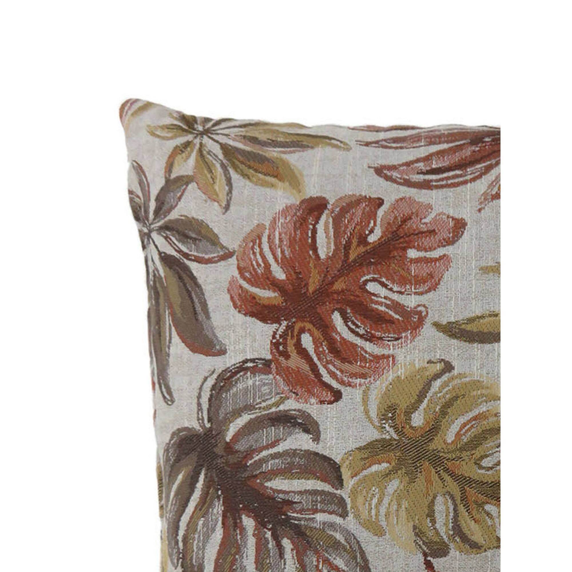 Left. Manhattan Lane - Contemporary Style Leaf Designed Set of 2 Throw Pillows - Red.