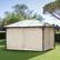 Alt View 1. Outsunny - 10' x 13' Universal Gazebo Sidewall Set with Panels, Hooks and C-Rings Included for Pergolas and Cabanas - Beige.