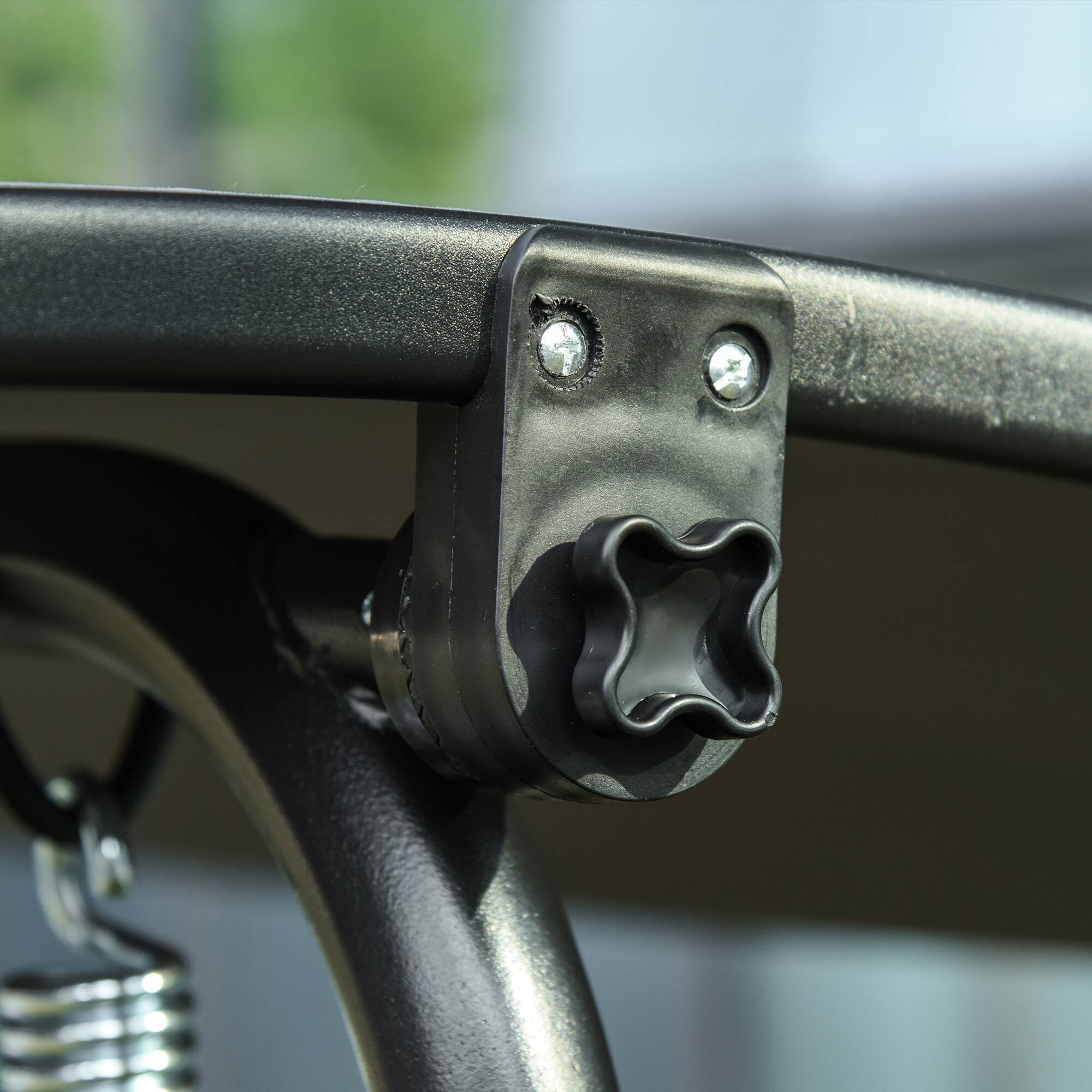 Alt View 5. Outsunny - Outsunny 3-Person Porch Swing with Stand, Outdoor Swing for Patio Porch with Adjustable Tilt Canopy - Grey.