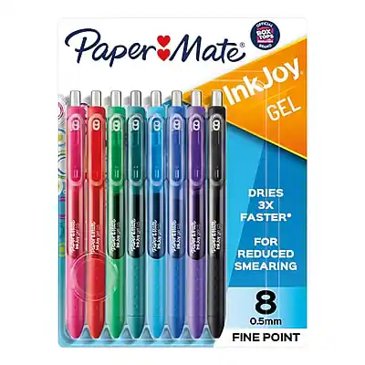 Paper Mate InkJoy GEL
Dries 3X Faster for Reduced Smearing
8 Colors
0.5mm Fine Point
