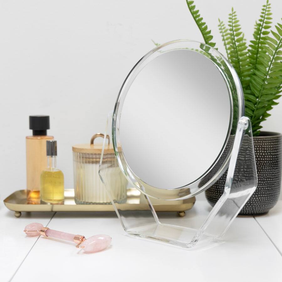Alt View 1. Zadro - Countertop Makeup Mirror with 5X/1X Magnifications & Swiveling 8.5-inch Dia. Head - Clear.