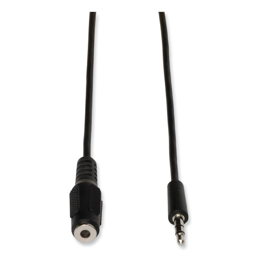Front. Tripp Lite - P311-006 6 ft. 3.5 mm Mini Stereo Audio Male/Female Extension Cable for Speakers and Headphones - Black - Black.