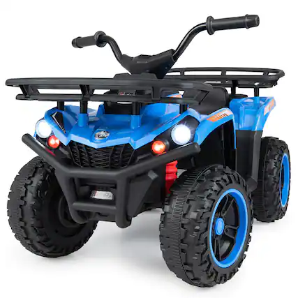 Front. Costway - Costway 24V 4-Wheeler Ride on Toy with Slow Start, Songs, Stories, Tunes, MIC/SD/USB Port - Blue.
