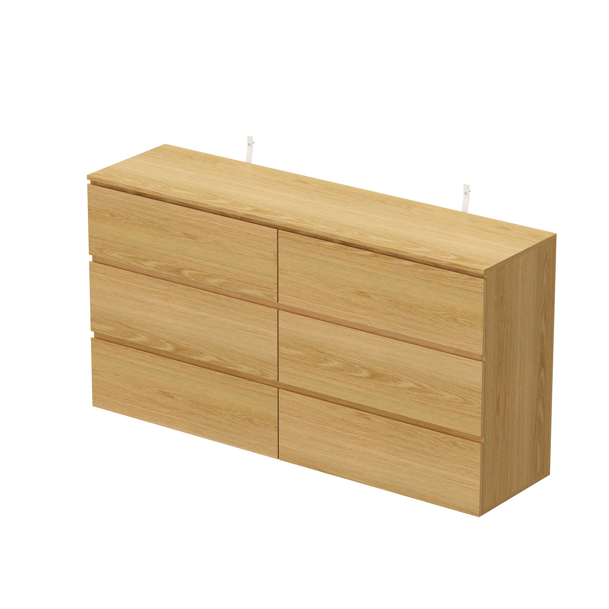Angle. FUFU & GAGA - FUFU&GAGA 6 - Drawer Horizontal Dresser – Natural Wood, Versatile Home Storage - Wooden.