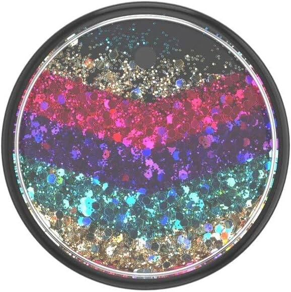 Angle. PopSockets - PopSockets Luxe Glitter Phone Grip Stand Tidepool Chevron PopGrip - Multicolored.