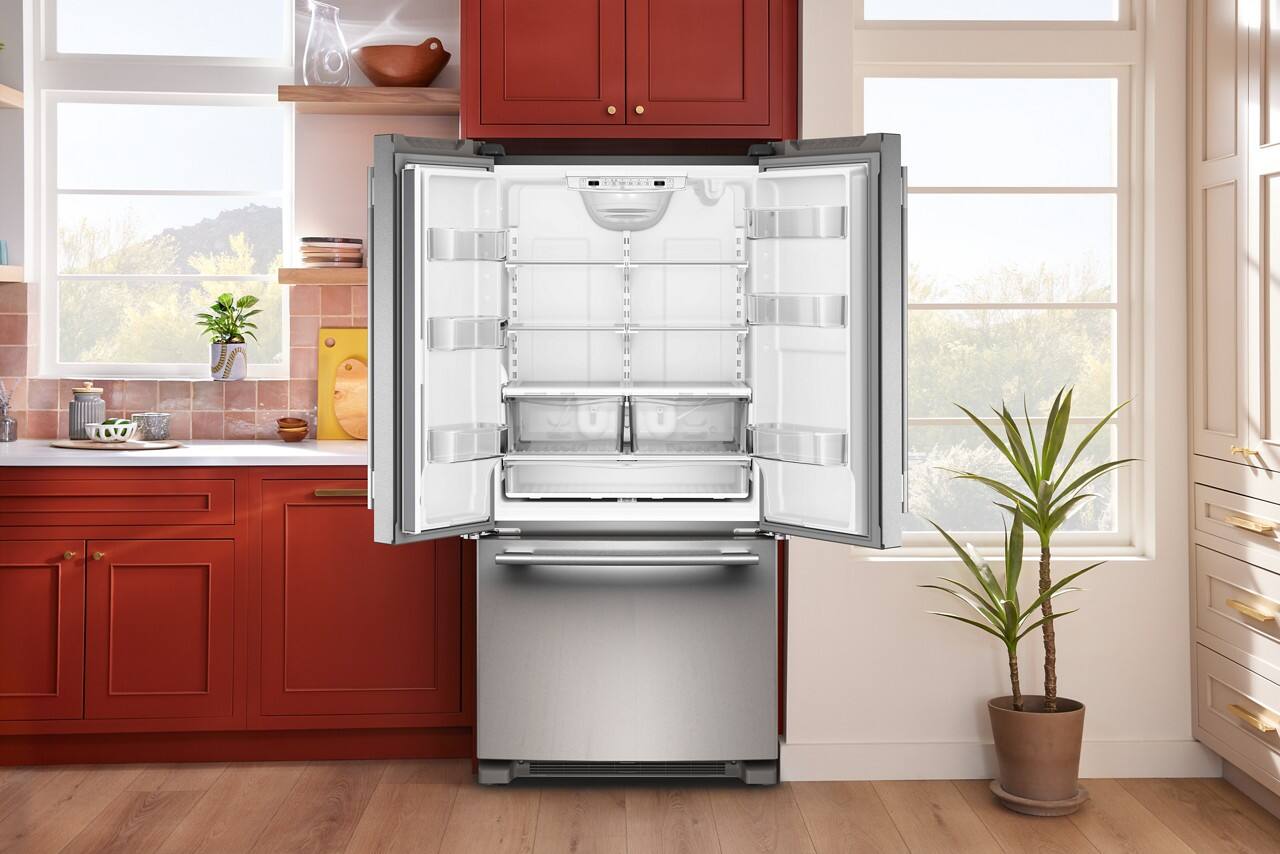 Alt View 3. KitchenAid - 33 in. Wide 22 cu. ft.  French Door Refrigerator with Internal Water Dispenser - PrintShield Stainless.