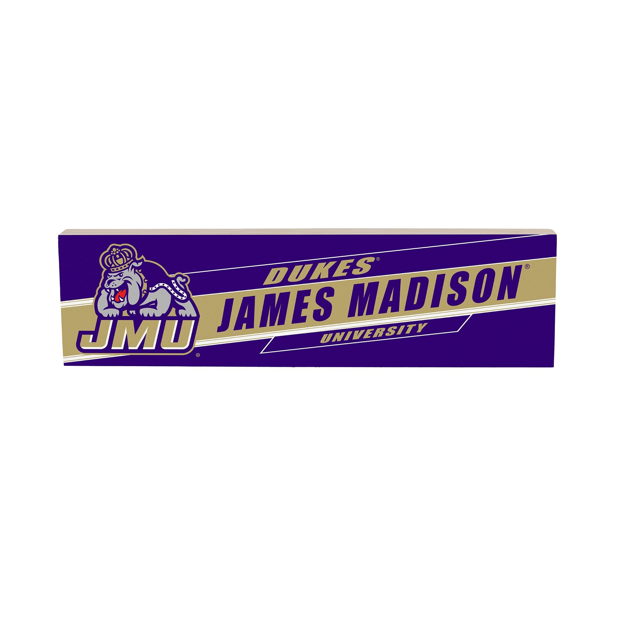 James Madison Dukes 5" x 18" Shadow Logo Wood Mantle Sign
