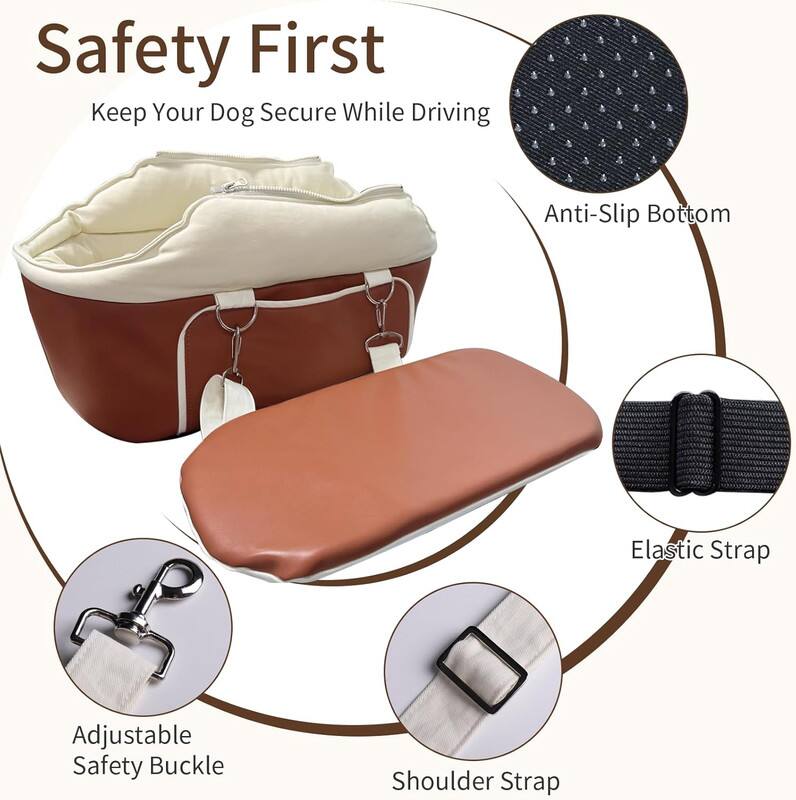 Safety First
Keep Your Dog Secure While Driving
Anti-Slip Bottom
Elastic Strap
Adjustable Safety Buckle
Shoulder Strap