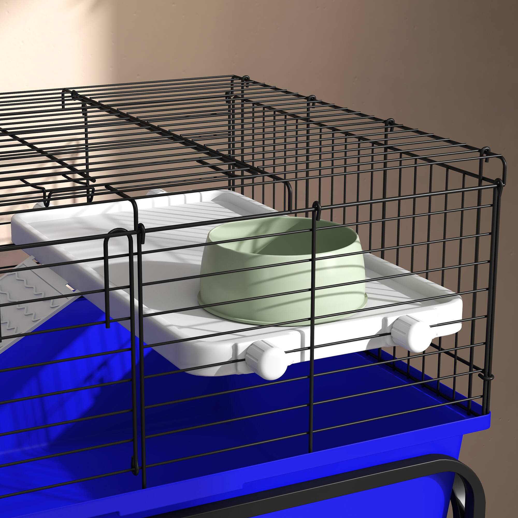 Alt View 8. Pawhut - Small Animal Cage Removable from Stand, Pet Habitat with Shelf & Wheels.