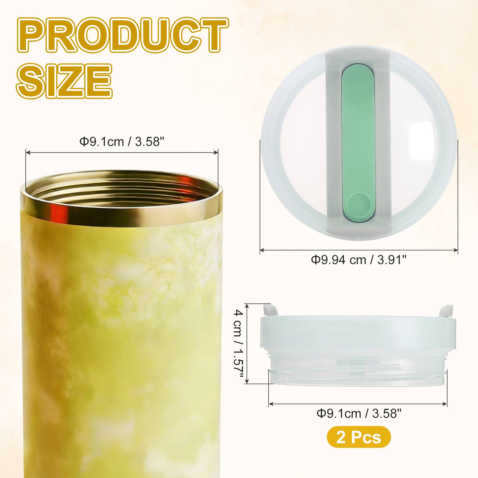PRODUCT SIZE

9.1 cm / 3.58"
9.94 cm / 3.91"
4 cm / 1.57"
2 Pcs