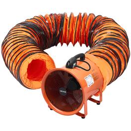 VEVOR - 16 inch Portable Ventilator, 2 Speed 5175CFM High-Velocity Industrial Utility Blower Fan with 33ft Flexible Duct Hose - Orange