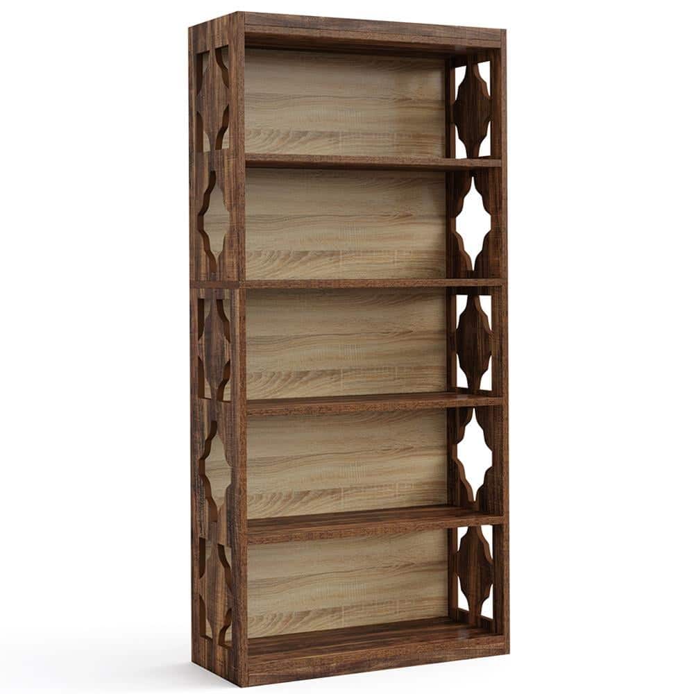 Kadyn - Bookshelf, Storage Shelf, Bookcase,6-Tier Bookshelf, 70-Inch Wood Bookcase with Storage Shelves - Brown