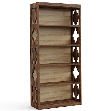 Front. Kadyn - Kadyn Bookshelf, Storage Shelf, Bookcase,6-Tier Bookshelf, 70-Inch Wood Bookcase with Storage Shelves,Brown - Brown.