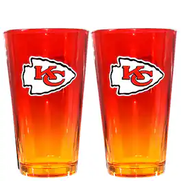 The Memory Company - Kansas City Chiefs Two-Pack 16oz. Ombre Pint Glass Set - Multicolor