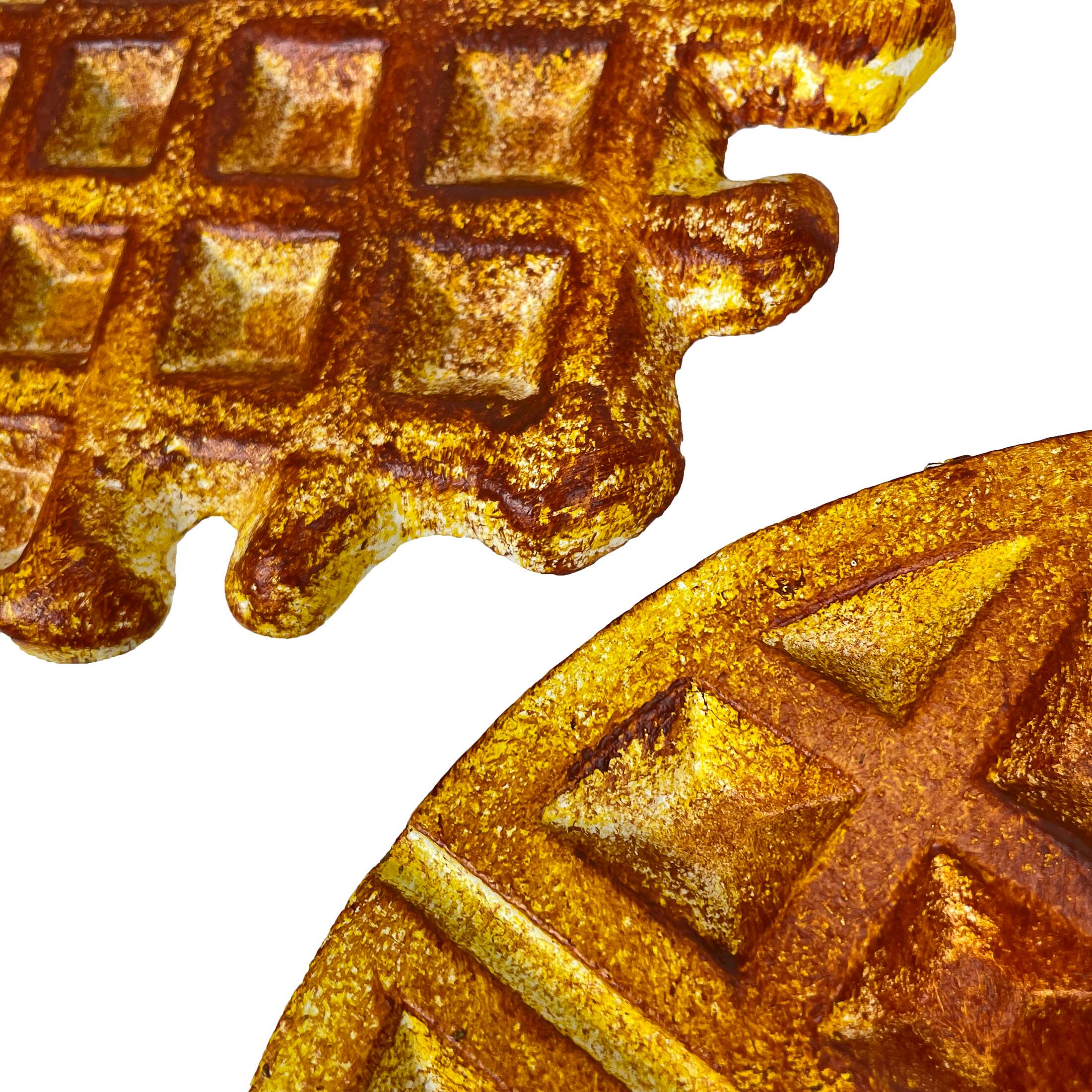 Alt View 2. Zeckos - Set of 2 Cast Iron Waffle Trivets Plaques Kitchen Decor Zeckos - Brown.