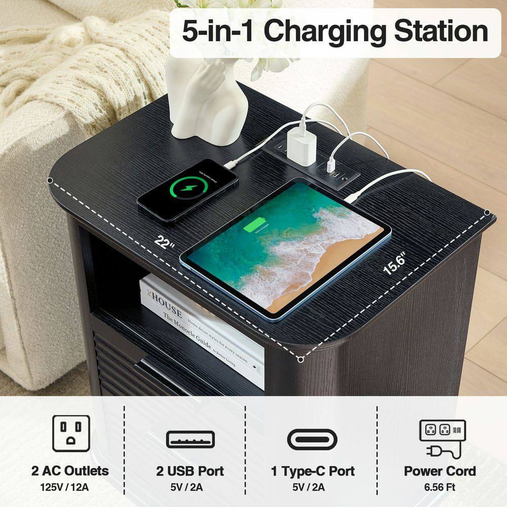 5-in-1 Charging Station

- 2 AC Outlets: 125V/12A
- 2 USB Ports: 5V/2A
- 1 Type-C Port: 5V/2A
- Power Cord: 6.56 Ft